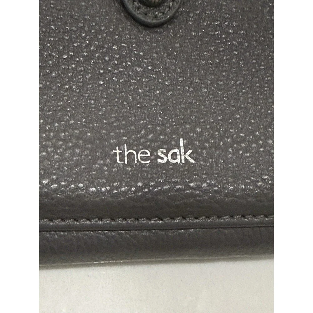 The Sak Iris Large Smartphone Crossbody Wristlet Gray Leather Studded